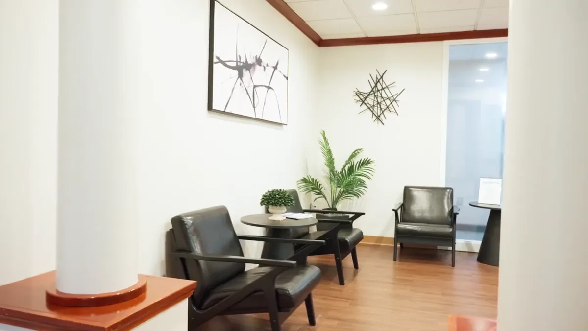 Seating area inside a Men's Wellness Centers clinic